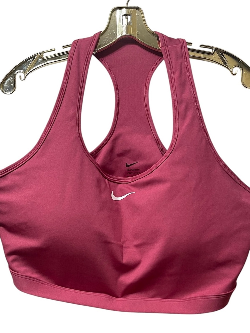 Nike Beet Red Racerback Medium Support Padded Dri Fit Sports Bra 3X NWT